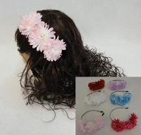 Metal Head Band with 3 Flowers